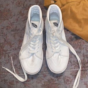 Vans white platform high tops